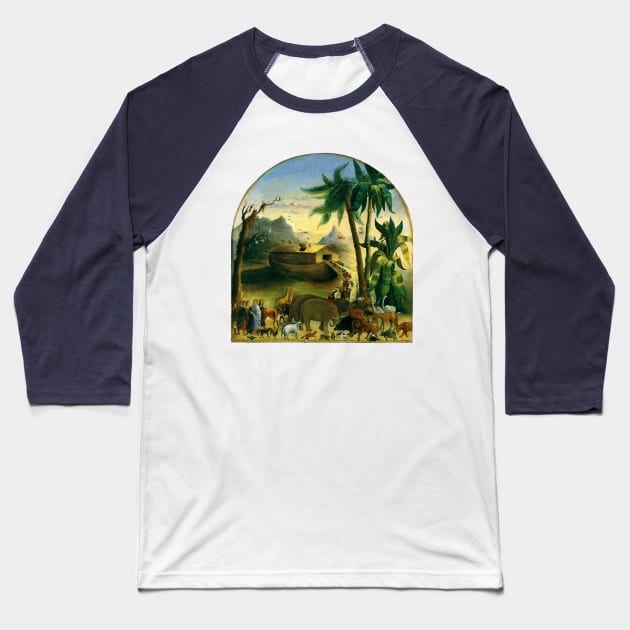 Noah's Ark (1870) by Joseph Henry Hidley Baseball T-Shirt by MasterpieceCafe